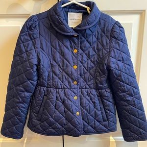 Janie and Jack girls quilted jacket navy blue size 8